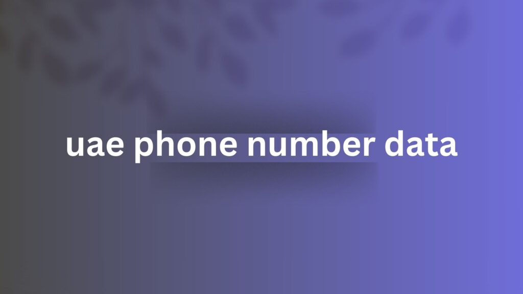 uae phone number data