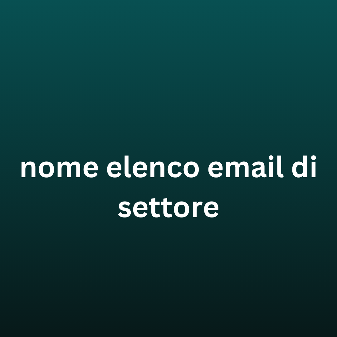 nome elenco email di settore